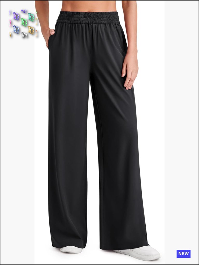 Lightweight Flowy Wide Leg Palazzo Pants High Waist Yoga Travel Lounge